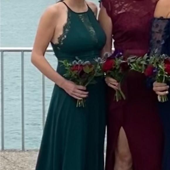 Lulus size small hunter green bridesmaid or wedding guest dress - Picture 9 of 9